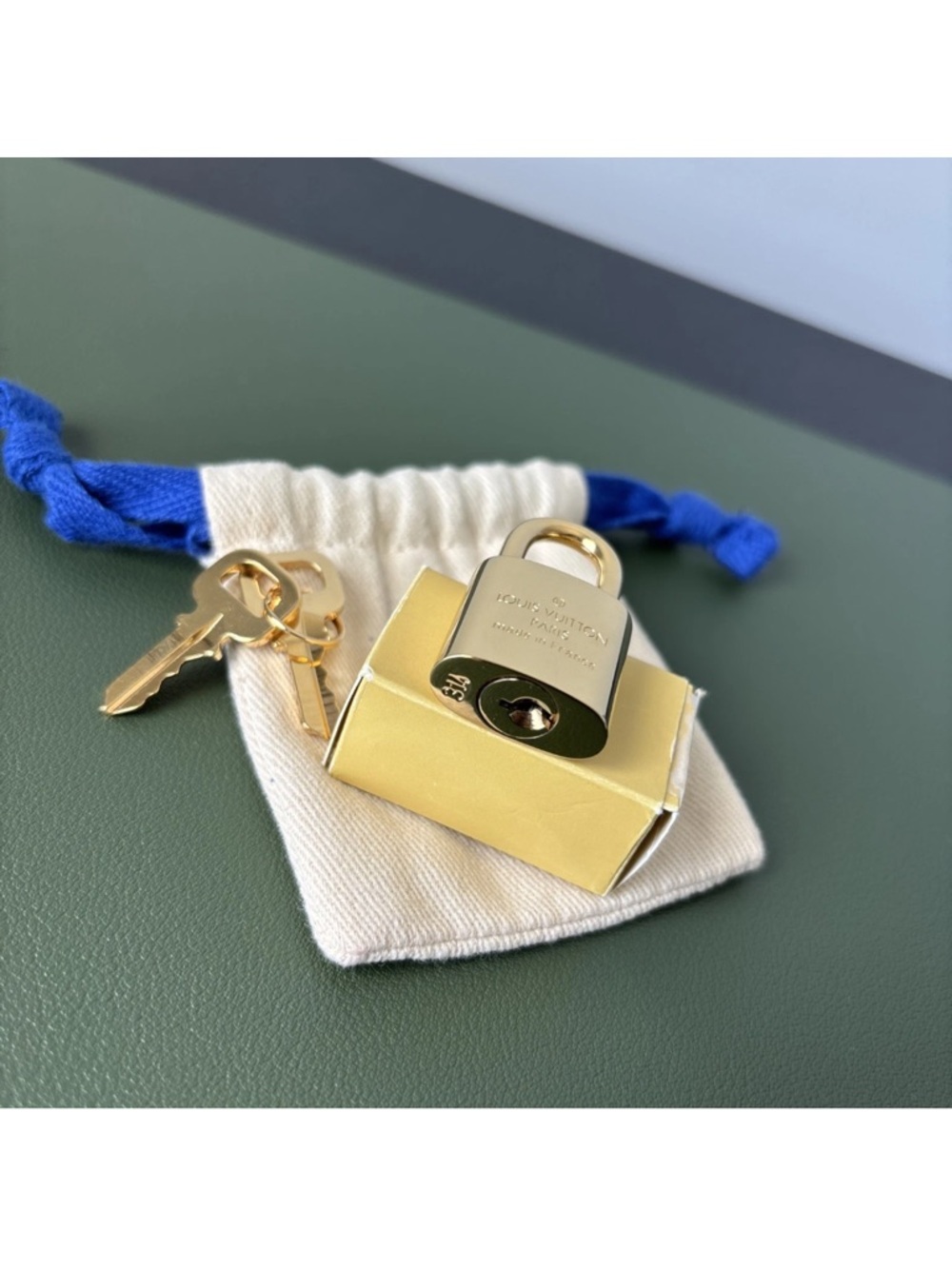 Authentic Louis Vuitton Gold Padlock with Key Set #314 - Picture 9 of 12